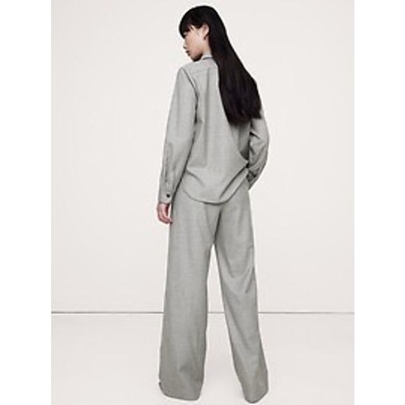 Banana Republic Women's XL Pant Wide Leg 100% Wool Flannel Pull On Lightweight - Picture 13 of 13